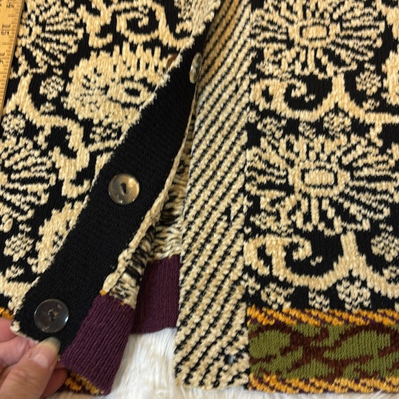 VINTAGE DIA CHENILLE, CARDIGAN SWEATER Abstract Floral Print Size Large - Picture 7 of 11